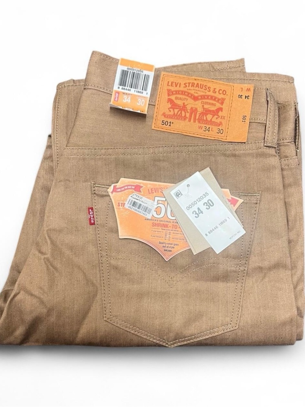 Brand New with Tags Levi's 501 Shrink-To-Fit Jeans 34x30
